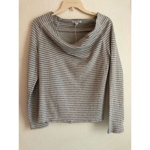 James Perse Pullover Sweatshirt XS Gray Stripe